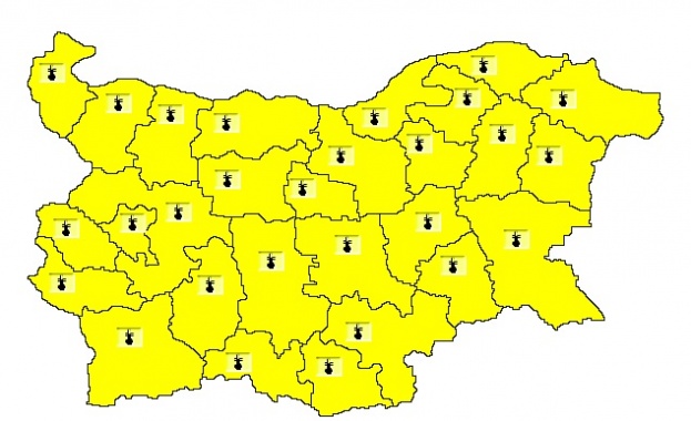Жълт код за високи температури е в сила за цялата