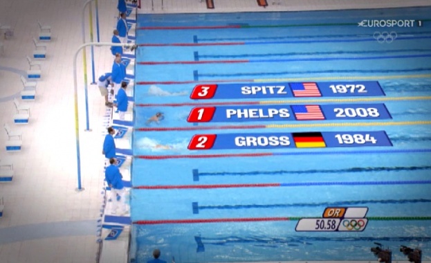 Най титулуваният олимпиец за всички времена Майкъл Фелпс се състезава