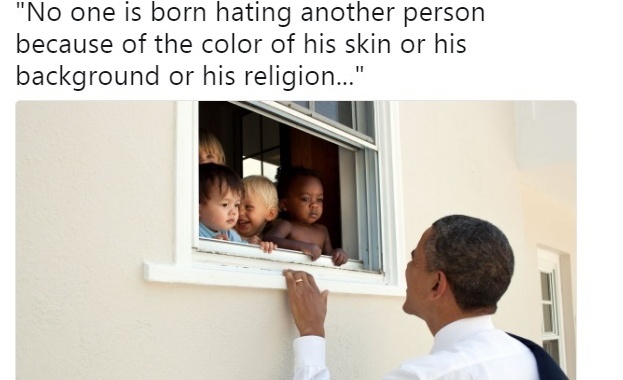 Туит на бившия президент на САЩ Барак Обама след шествието