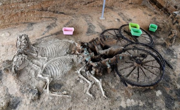 Снимката на древната тракийска колесница от с Караново заедно с