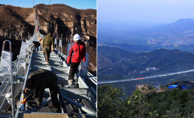 Най дългият стъклен мост в света ще бъде открит в Китай