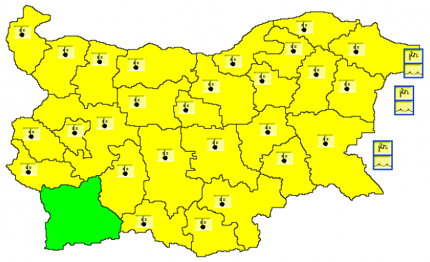 В 27 области е обявен жълт код за ниски температури
