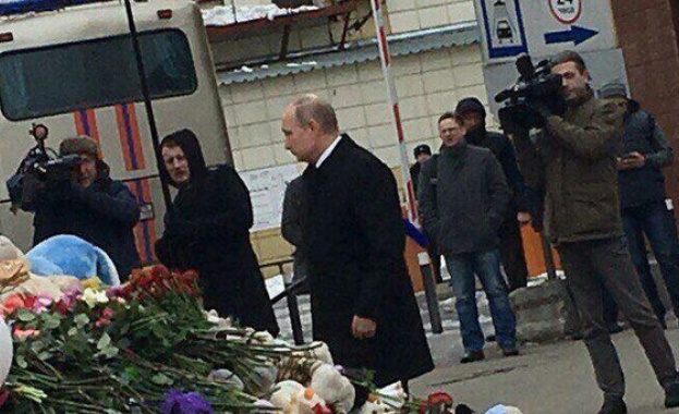 Руският президент Владимир Путин пристигна в сибирския град Кемерово където