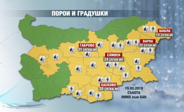 Жълт код е в сила днес за голяма част от