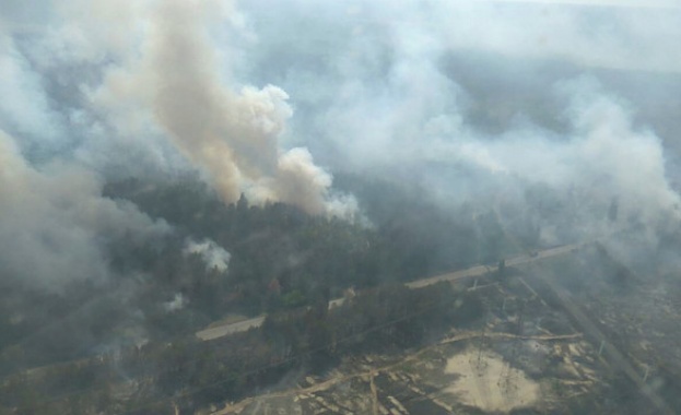 Горският пожар който избухна в Чернобилската забранена зона вчера е