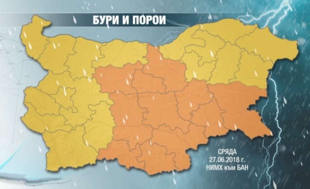 Интензивни валежи гръмотевични бури температури под 20 градуса в края