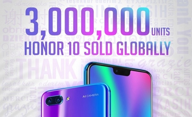 Най новият флагман Honor 10 достигна 3 милиона продажби в рамките
