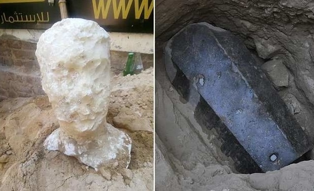 Откриха огромен черен саркофаг в гробница в Александрия Егепет което