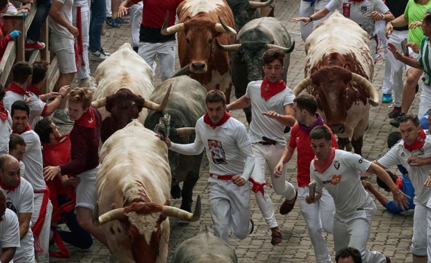 В днешното бягане пред бикове в рамките на фестивала Сан