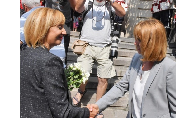 Столичният кмет Йорданка Фандъкова и основният и опонент в местните