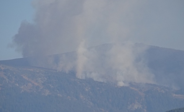 Продължава да гори пожарът в Рила планина между хижа Чакалица