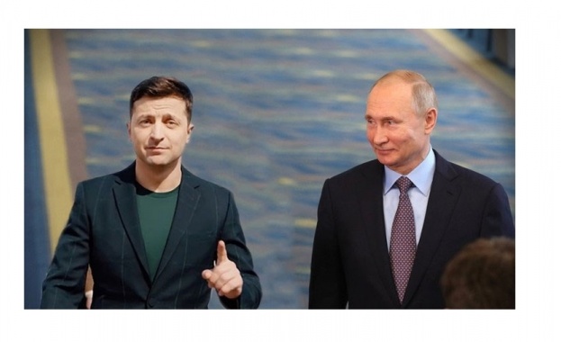 Президентите на Русия и Украйна Владимир Путин и Володимир