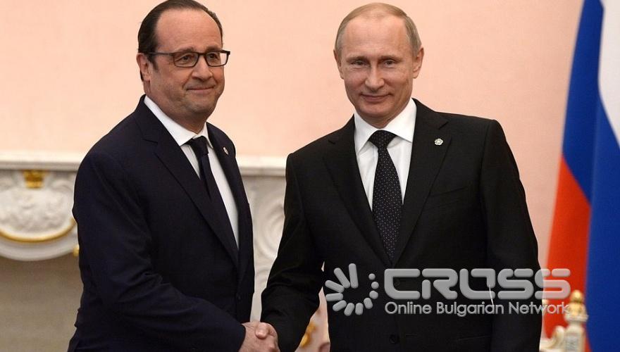 Среща на руския и френския президенти Владимир Путин и Франсоа Оланд. Ереван, 24 април