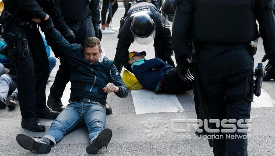 В Барселона полицията употреби и сила, за да освободи движението на северната автогара на града