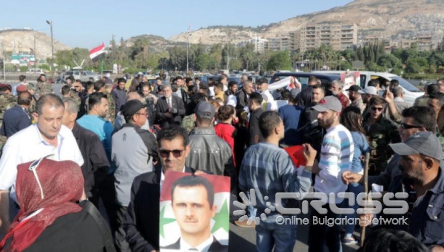 Протестите в Сирия срещу ударите на САЩ