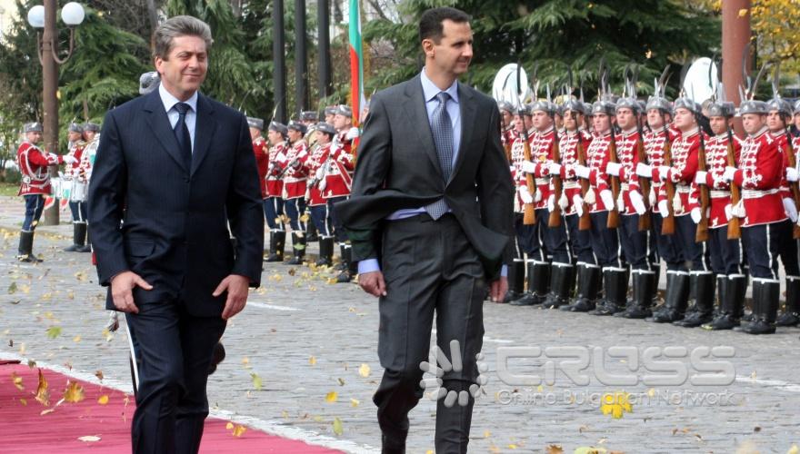 Днес,9 ноември,на площад "Св. Александър Невски" се проведе церемония по официалното посрещане на президента на Сирийската арабска република Башар ал Асад от президента Георги Първанов. 
