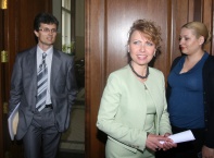 Николай Георгиев, прокурор във Върховната касационна 
прокуратура и говорителят на главния прокурор 
Стелиана Кожухарова дадоха брифинг в Прокуратурата на тема „Черно тото".