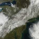 Заснеха от космоса снежната буря над САЩ 