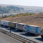 Около 15 километра е опашката от товарни автомобили на магистрала "Марица" преди граничния пункт "Капитан Андреево"