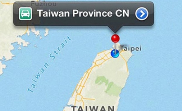 Тайван настоява Apple да промени картата си 