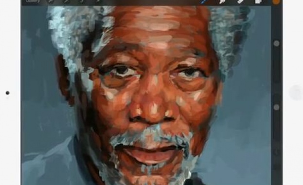 Британец нарисува с пръсти портрет на Морган Фрийман /видео/ 