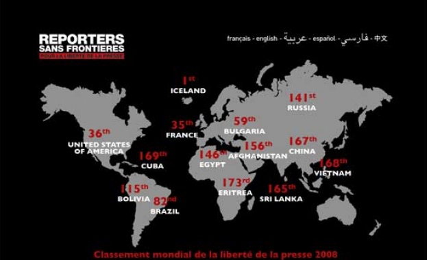 България заема 112-о място в тазгодишната класация на „Репортери без