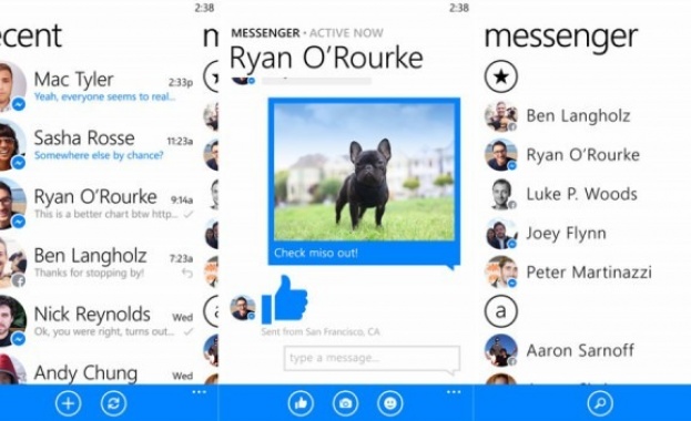Facebook Messenger пристигна за Windows Phone 8