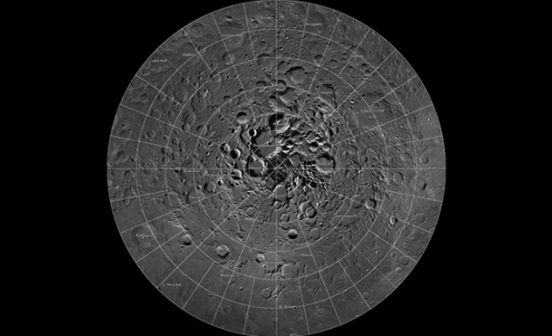 Съставиха интерактивна карта на северния полюс на Луната