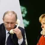 Путин обсъди с Меркел ситуацията с украинските бежанци