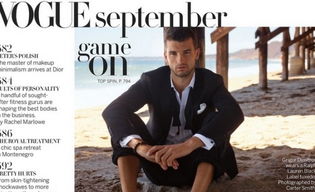 Григор Димитров грее на страницата на велико модно списание 