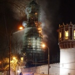 Пожар горя в Новодевическия манастир в Москва