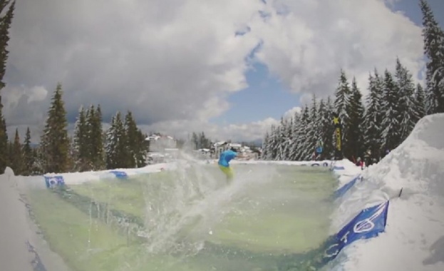 Ски сезонът в Пампорово приключва със скокове във воден басейн