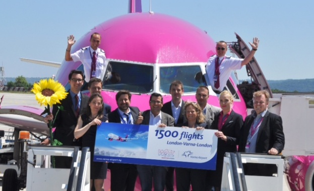 Летище Варна посрещна 1500-ия полет на Wizz Air от Лондон