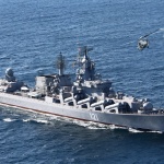 Крайцерът „Москва“ изпълни стрелба с крилати ракети по надводни цели в Атлантическия океан