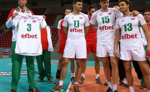 Efbet върху официалните фланелки на националите за Евроволей 2015