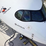 Airbus представя проверка на самолет с дрон по време на изложението във Фарнбъроу 