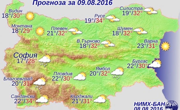 Утре ще бъде слънчево преди обед, после облаци и дъжд