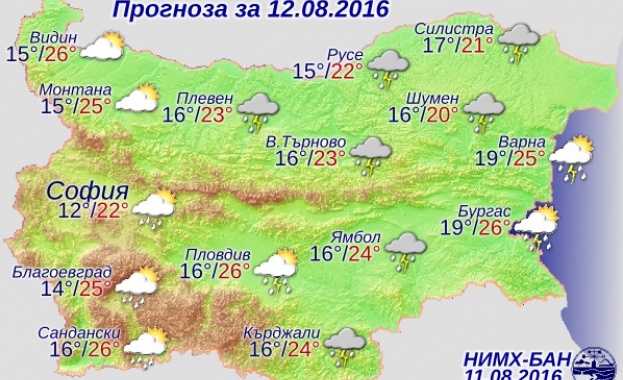 През следващото денонощие през страната ще премине студен атмосферен фронт