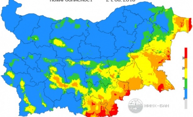 За утре е обявен червен индекс за опасност от пожари в 4 области на страната