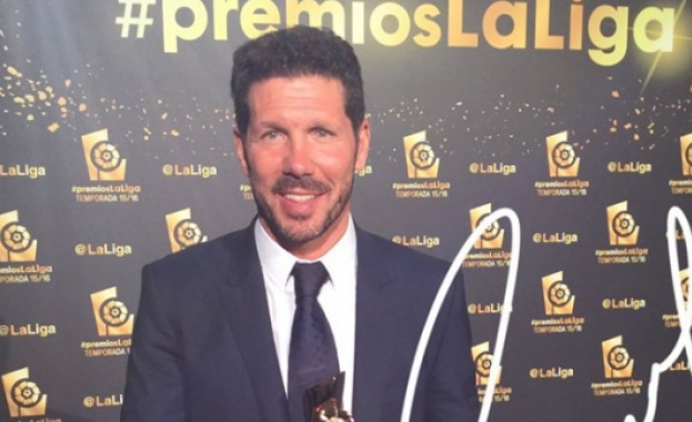 Старши треньорът Диего Симеоне който изведе Атлетико Мадрид до титлата