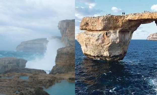 Лазурният прозорец в Малта се срути