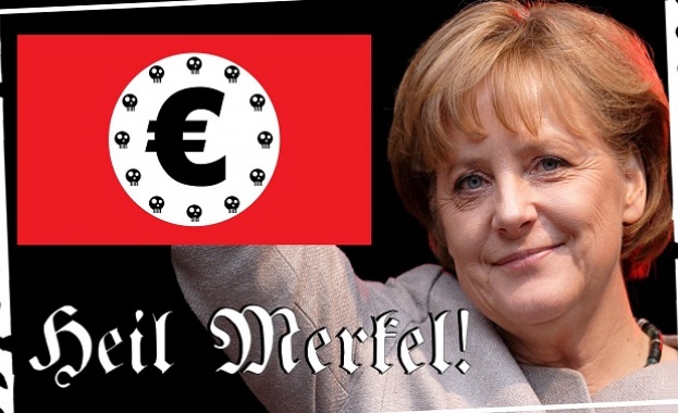 Протестиращи посрещнаха германския канцлер с лозунги "Хайл, Меркел!"