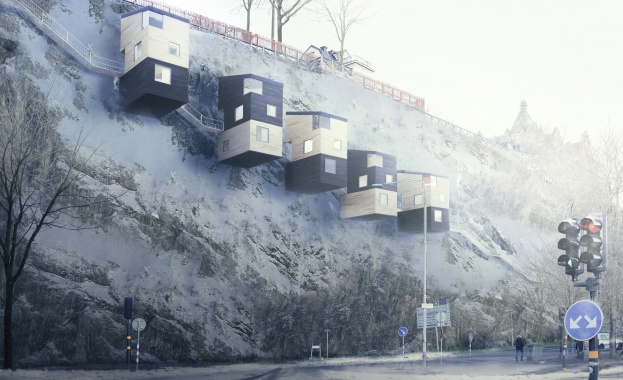 Шведи измислиха вертикални къщи на скала