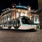 Трамвай, проектиран от Peugeot Design Lab и Alstom, свързва Франция и Германия