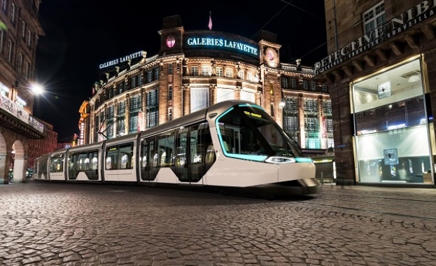 Трамвай, проектиран от Peugeot Design Lab и Alstom, свързва Франция и Германия