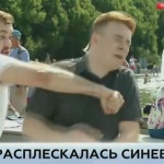 Репортер отнесе кроше в лицето на живо в ефир (видео)