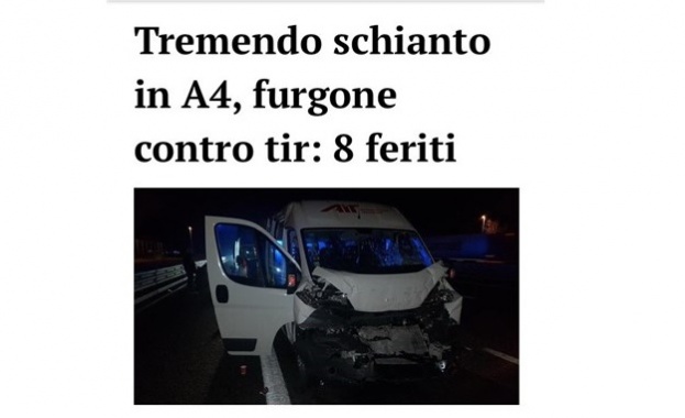Осем българи ранени при пътен инцидент до Верона заради заспиване на волана
