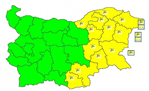 Жълт код в Източна България