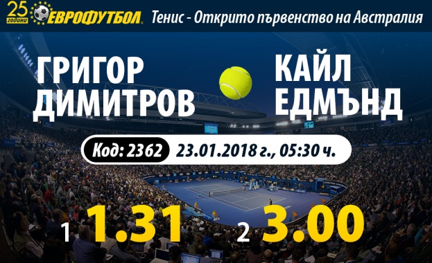 "Еврофутбол" пусна атрактивни коефициенти за победа на Гришо над Едмънд 