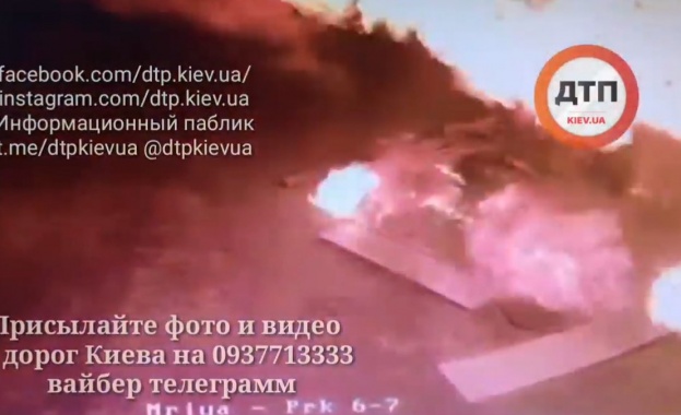 Шофьор взриви бензиностанция в Украйна (видео)